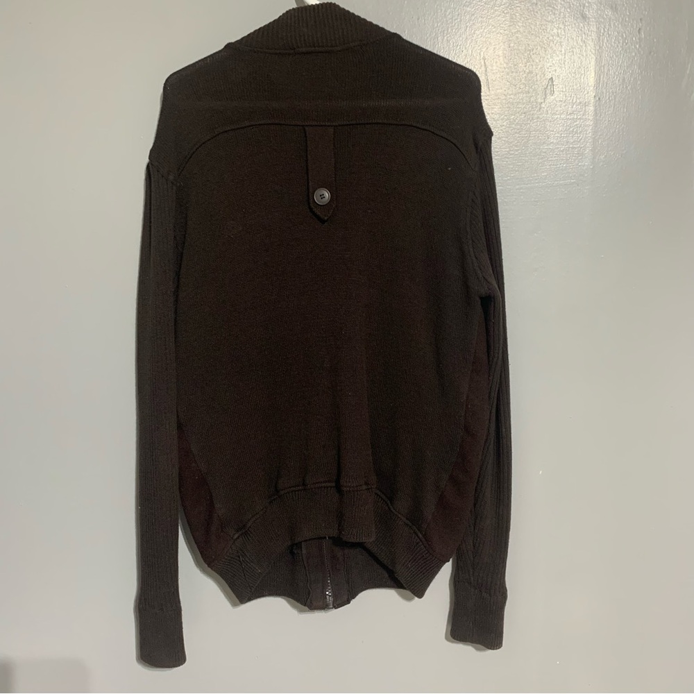 Basic Code Mens Sweater Jacket Brown Full Zper Si… - image 2